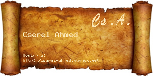 Cserei Ahmed névjegykártya